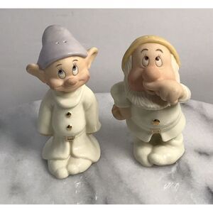 Disney Lenox Sneezy & Dopey Seven Dwarfs‎ Salt & Pepper Shakers